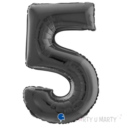 balon foliowy cyfra 5 czarny grabo 26 dgt