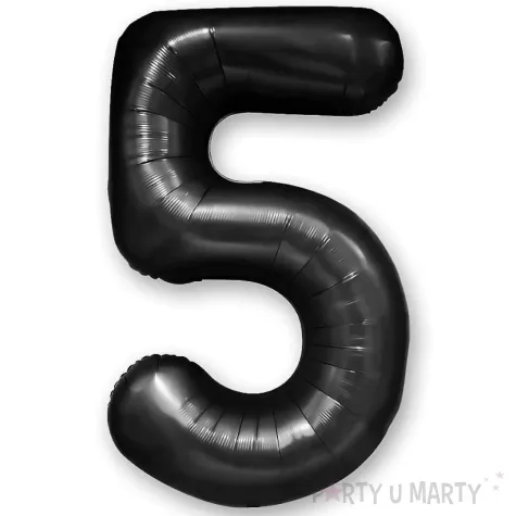 balon foliowy cyfra 5 czarny partypal 39 dgt