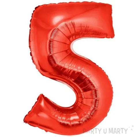 balon foliowy cyfra 5 czerwony funny fashion 40 dgt