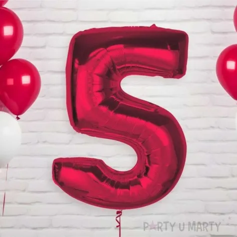 balon foliowy cyfra 5 czerwony godan 36 dgt