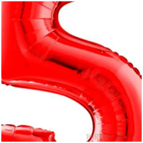 balon foliowy cyfra 5 czerwony grabo 26 dgt