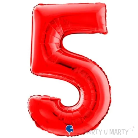 balon foliowy cyfra 5 czerwony grabo 26 dgt