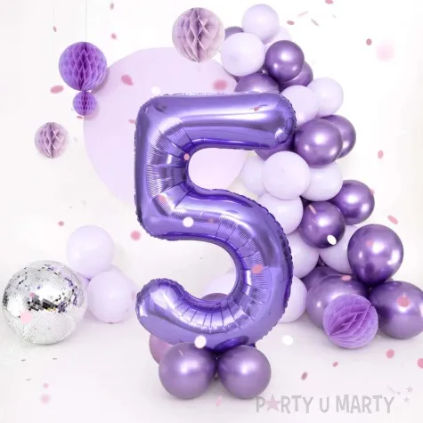 balon foliowy cyfra 5 fioletowy partypal 39 dgt