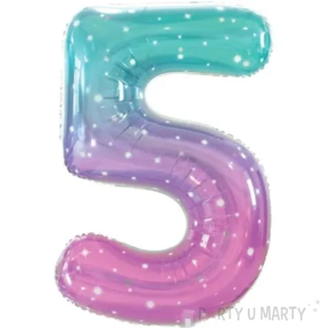 balon foliowy cyfra 5 kosmos teczowy godan 31 dgt