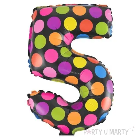 balon foliowy cyfra 5 kropki oem 16 dgt