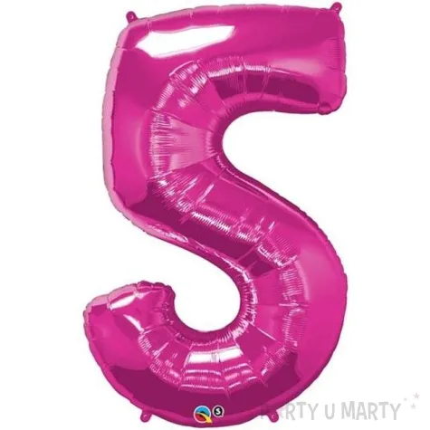 balon foliowy cyfra 5 magenta qualatex 44 dgt