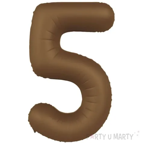 balon foliowy cyfra 5 mat braz czekoladowy folat 34 dgt
