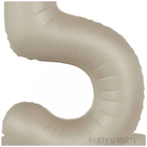 balon foliowy cyfra 5 mat stojaca kremowe latte folat 28 dgt