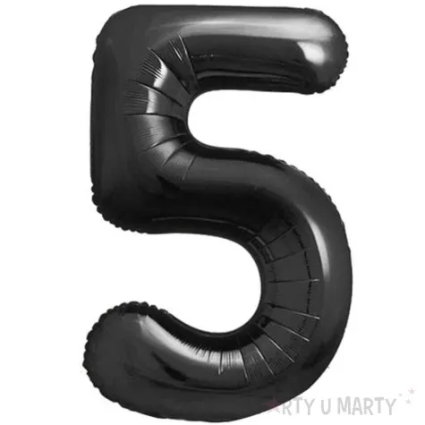 balon foliowy cyfra 5 matowa czarny godan 33 dgt