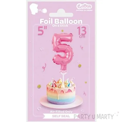 balon foliowy cyfra 5 micro 5 godan rozowa