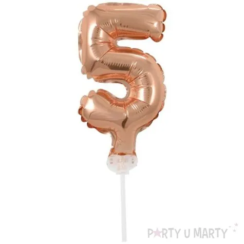 balon foliowy cyfra 5 micro 5 godan rozowo zlota