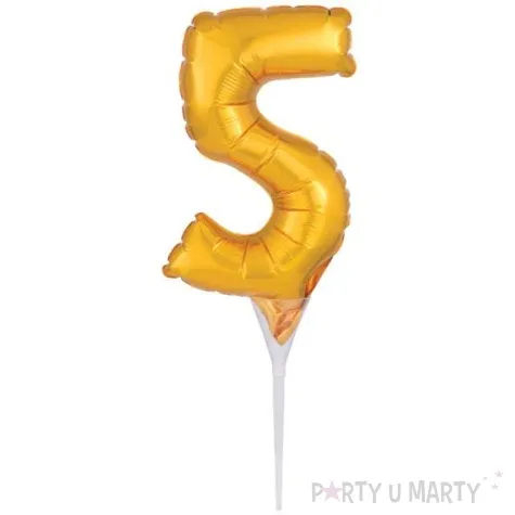 balon foliowy cyfra 5 micro 6 amscan zloty