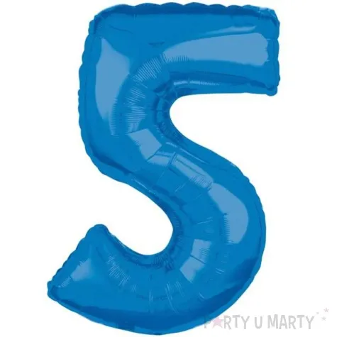 balon foliowy cyfra 5 niebieski amscan 26 dgt