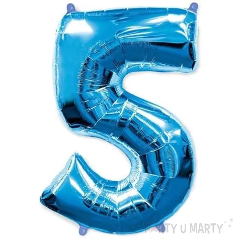 balon foliowy cyfra 5 niebieski flexmetal 34 dgt