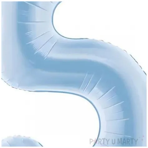 balon foliowy cyfra 5 niebieski matowy dekoracja na urodziny 34 dgt