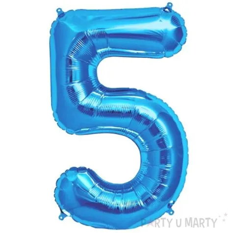 balon foliowy cyfra 5 niebieski oem 38 dgt