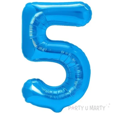 balon foliowy cyfra 5 niebieski partypal 16 dgt