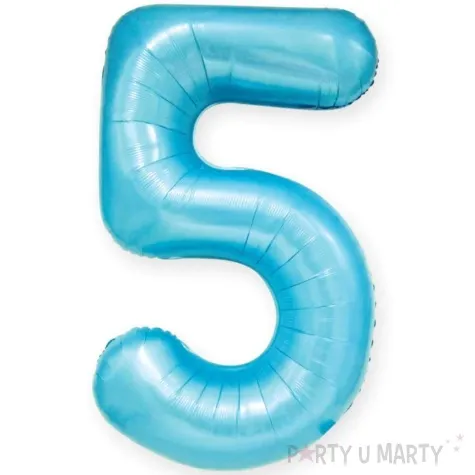 balon foliowy cyfra 5 niebieski partypal 39 dgt