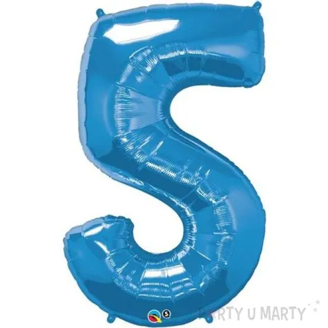 balon foliowy cyfra 5 niebieski qualatex 44 dgt