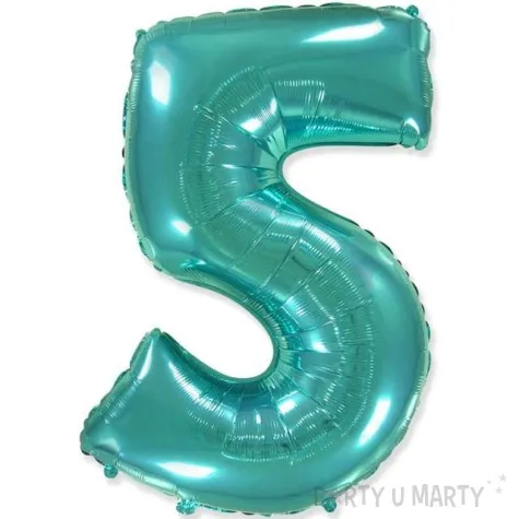 balon foliowy cyfra 5 niebieski tiffany flexmetal 34 dgt