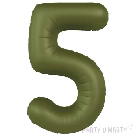 balon foliowy cyfra 5 oliwkowy folat 34 dgt