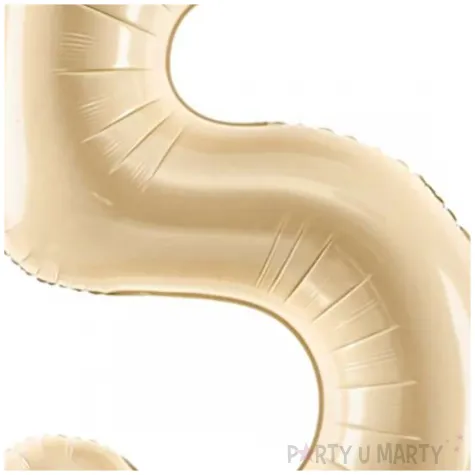 balon foliowy cyfra 5 pastel bezowy partydeco 34 dgt