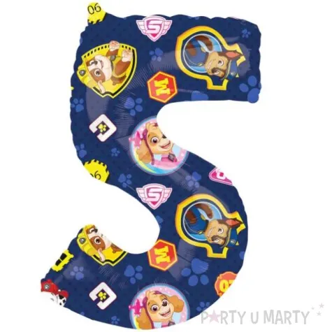 balon foliowy cyfra 5 paw patrol amscan 26 shp