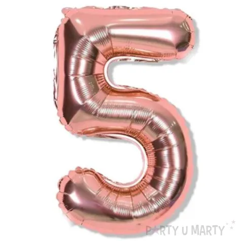 balon foliowy cyfra 5 rozowe zloto dekoracjepolska 16 dgt
