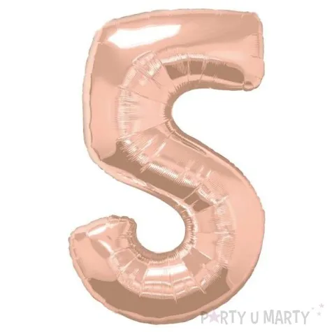 balon foliowy cyfra 5 rozowe zloto qualatex 34 dgt