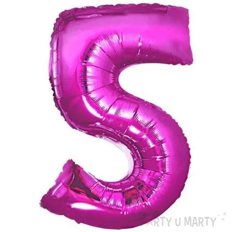 balon foliowy cyfra 5 rozowy godan 34 dgt