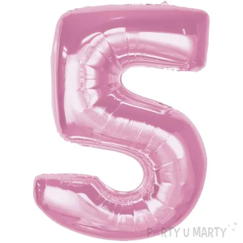 balon foliowy cyfra 5 rozowy jasny godan 36 dgt