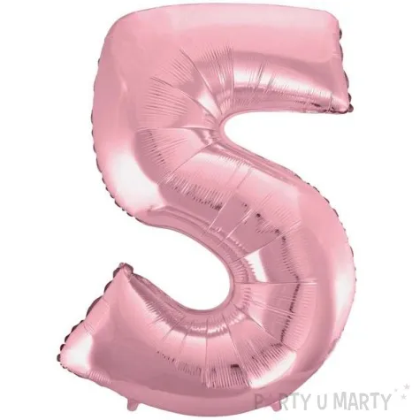 balon foliowy cyfra 5 rozowy jasny godan 45 dgt