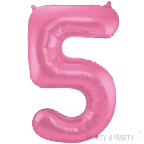 balon foliowy cyfra 5 rozowy mat folat 34 dgt