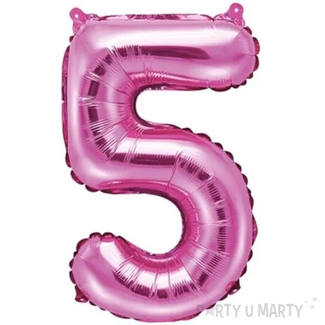 balon foliowy cyfra 5 rozowy partydeco 14 dgt