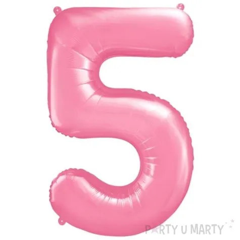 balon foliowy cyfra 5 rozowy partydeco 34 dgt
