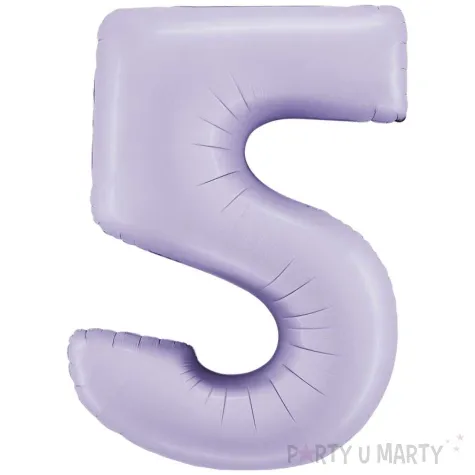 balon foliowy cyfra 5 satynowy liliowy grabo 40 dgt