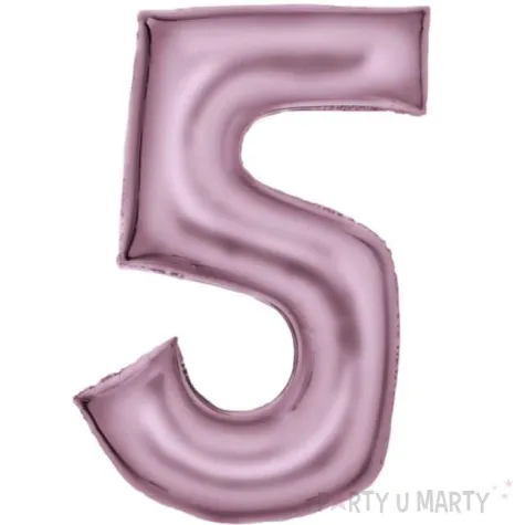 balon foliowy cyfra 5 satynowy rozowy amscan 34 dgt