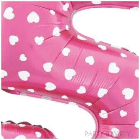 balon foliowy cyfra 5 serduszka rozowy jix 18 dgt
