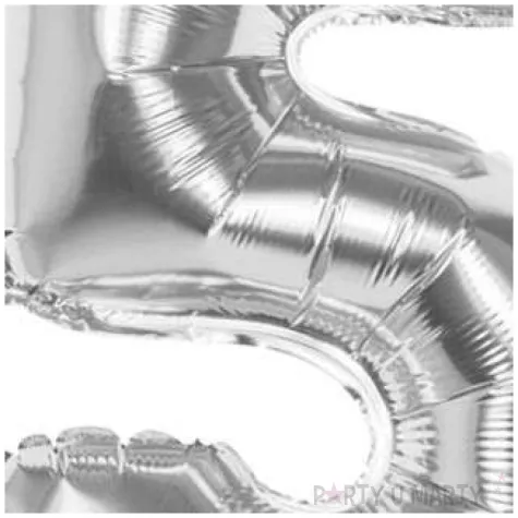 balon foliowy cyfra 5 srebrny boland 14 dgt
