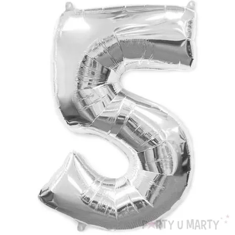 balon foliowy cyfra 5 srebrny flexmetal 34 dgt