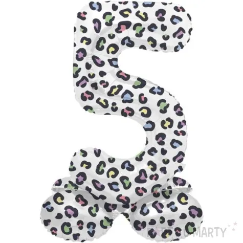 balon foliowy cyfra 5 stojaca panterka folat 17 dgt