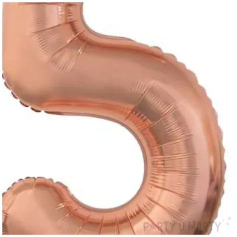 balon foliowy cyfra 5 stojaca rozowe zloto godan 29 dgt