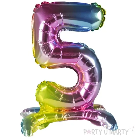 balon foliowy cyfra 5 stojaca teczowa arpex 16 dgt