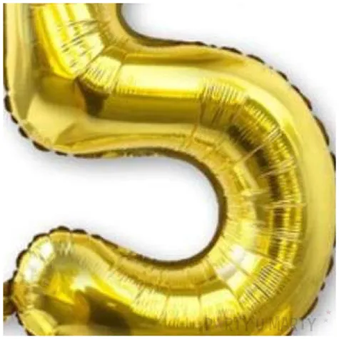 balon foliowy cyfra 5 stojaca zloty dekoracjepolska 15 dgt