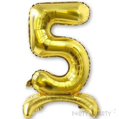 balon foliowy cyfra 5 stojaca zloty dekoracjepolska 15 dgt