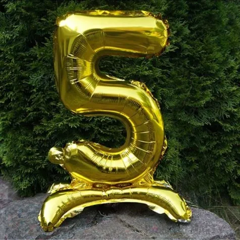 balon foliowy cyfra 5 stojaca zloty dekoracjepolska 15 dgt