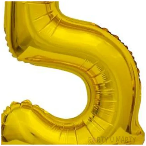 balon foliowy cyfra 5 stojaca zloty godan 15 dgt