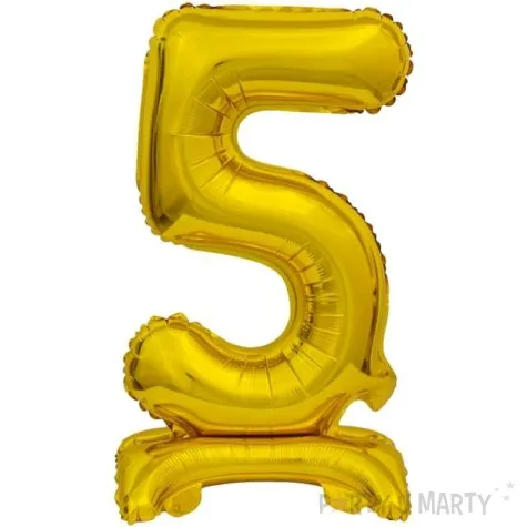 balon foliowy cyfra 5 stojaca zloty godan 15 dgt