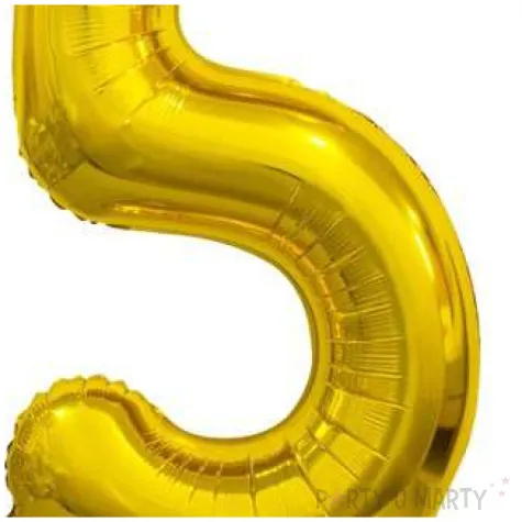 balon foliowy cyfra 5 stojaca zloty godan 29 dgt