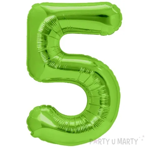 balon foliowy cyfra 5 zielone jabluszko partypal 39 dgt
